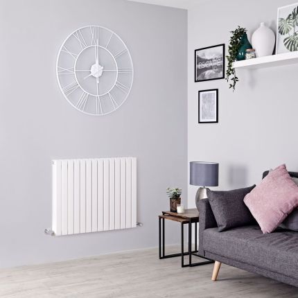 Milano Capri - White Horizontal Flat Panel Designer Radiator - Choice of Size