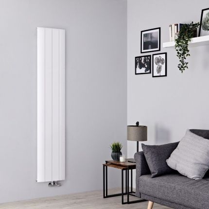 Milano Skye - White Aluminium Vertical Designer Radiator - Choice of Size