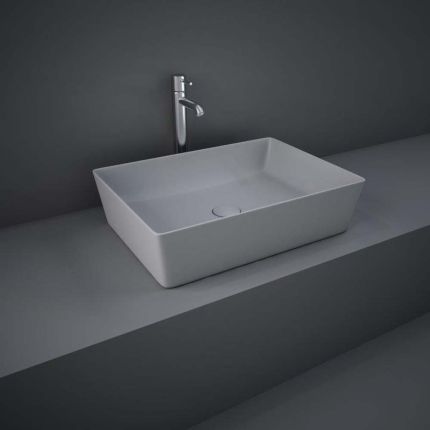 RAK Feeling - Matt Grey Modern Rectangular Countertop Basin - 500mm x 360mm (No Tap-Holes)