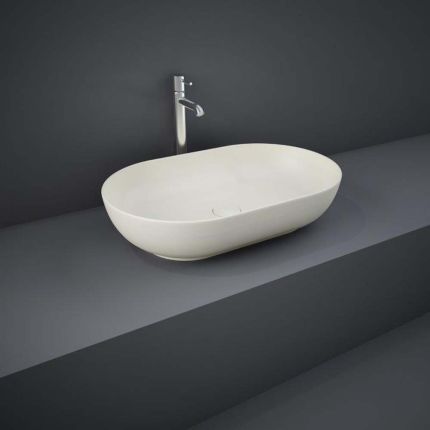 RAK Feeling - Matt Greige Modern Oval Countertop Basin - 550mm x 350mm (No Tap-Holes)