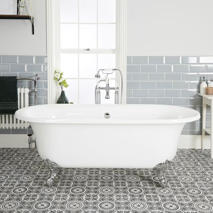 Milano Richmond - White Traditional Freestanding Bath with Choice of Feet - 1730mm x 780mm (No Tap-Holes)