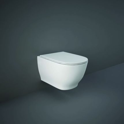 RAK Moon - Gloss White Modern Rimless Wall Hung Toilet with Soft Close Seat