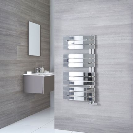 Milano Azore - Chrome Designer Heated Towel Rail - 1080mm x 550mm