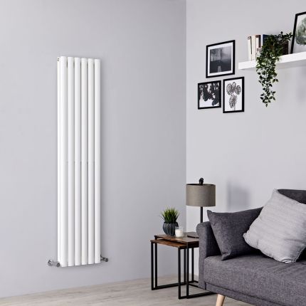 Milano Aruba - White Vertical Designer Radiator - 1500mm x 354mm (Double Panel)