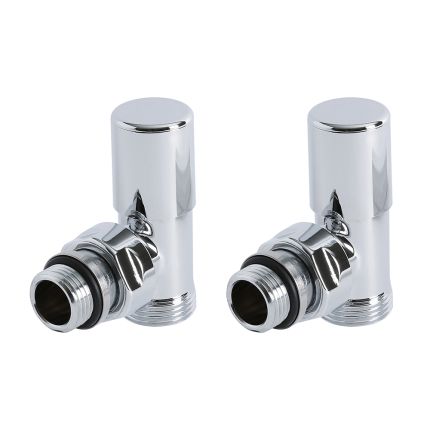 Milano - Chrome Manual Angled Valve - 15mm Copper Euro Cone Adapters