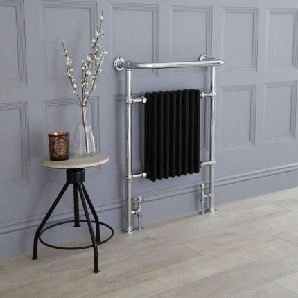 Milano Elizabeth - Black Traditional Heated Towel Rail - Choice of Size