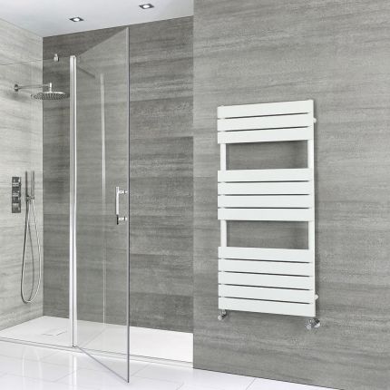 Milano Lustro - Designer Flat Panel Heated Towel Rail - Choice of Size and Finish