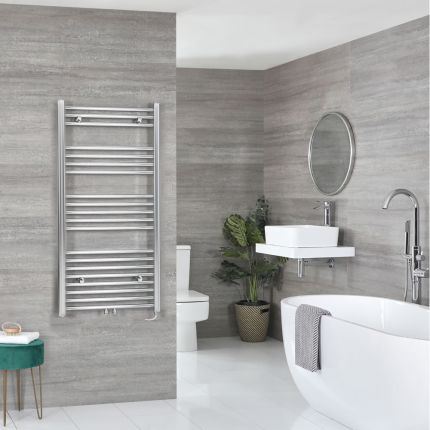 Milano x ECOSO Neva - Electric Chrome Heated Towel Rail - Choice of Size and Heating Element