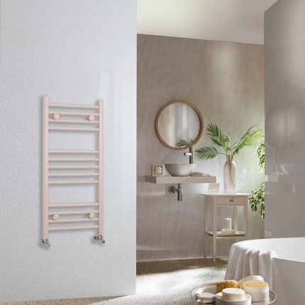 Milano Ive - Rose Petal Pink Straight Heated Towel Rail - Choice of Size