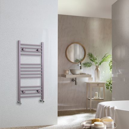 Milano Ive - Dahlia Purple Straight Heated Towel Rail - Choice of Size