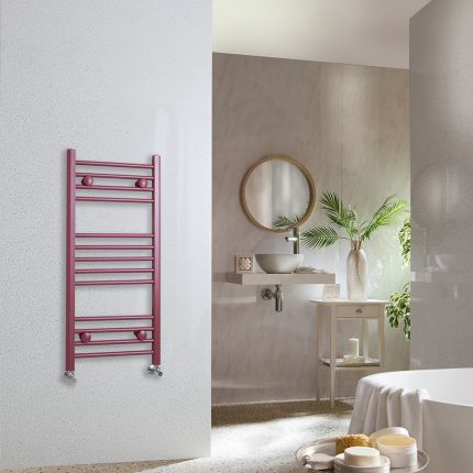 Milano Ive - Booth Red Straight Heated Towel Rail - Choice of Size
