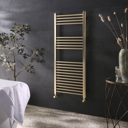 Brushed gold bathroom radiator clearance