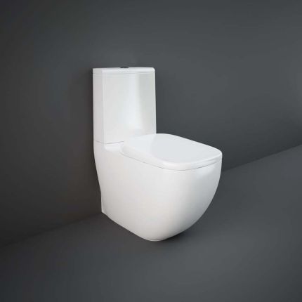 RAK Illusion - Gloss White Modern Close Coupled Rimless Toilet with Soft Close Seat