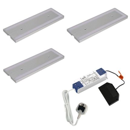 VEW Pulsar - Under Cabinet LED Spotlight - 3-Light Kit (Includes Power Driver) - Choice of Finish & Temperature