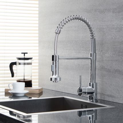 Milano Mirage - Modern Kitchen Mixer Tap with Pull Down Spray - Chrome