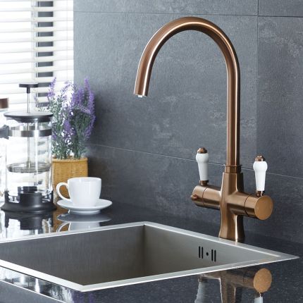 Milano Elizabeth - Traditional 3-in-1 Instant Boiling Hot Water Kitchen Mixer Tap - Choice of finish