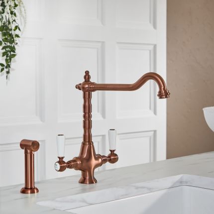 Milano Elizabeth - Classic Kitchen Mixer Tap with Pull-Out Spray - Choice of Finish