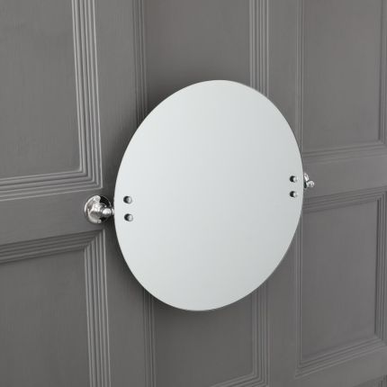 Milano Elizabeth - Traditional Round Bathroom Mirror - Chrome
