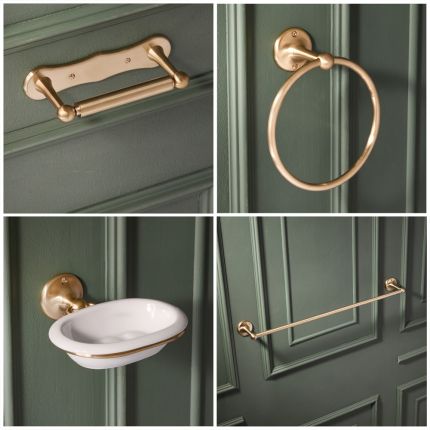 Milano Elizabeth - Traditional 4 Piece Brushed Brass Accessory Pack