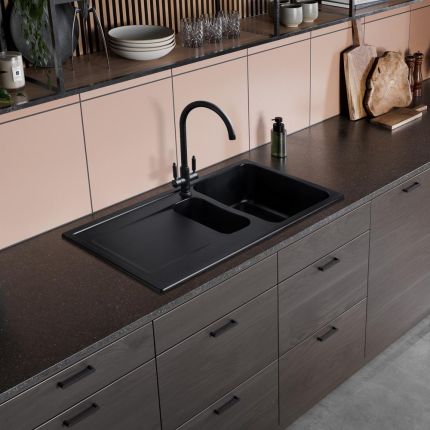Rangemaster Loa - 1.5 Bowl Granite Inset Kitchen Sink - 1000mm x 500mm - Choice of Finish