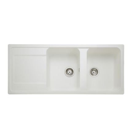 Rangemaster Loa - Double Bowl Granite Inset Kitchen Sink - 1160mm x 500mm - Choice of Finish