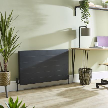 Milano Alora - Anthracite Horizontal Flat Panel Type 22 Convector Radiator - Choice of Size