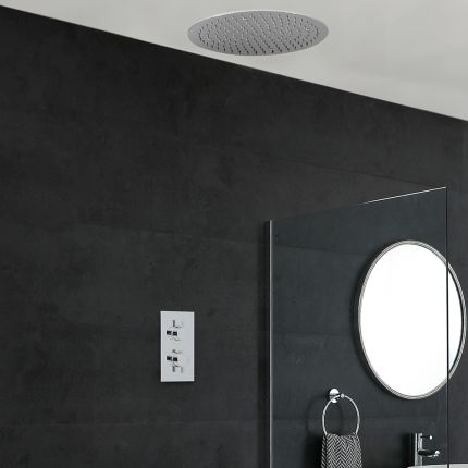 Milano Mirage - Chrome Thermostatic Shower with Recessed Shower Head (1 Outlet)