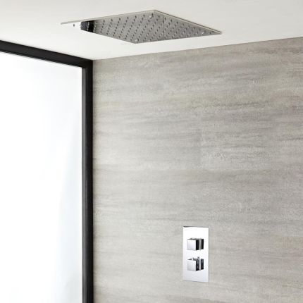 Milano Arvo - Chrome Thermostatic Shower with Recessed Shower Head (1 Outlet)