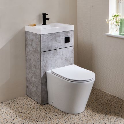 Milano Lurus - Modern Colby Toilet and Basin Combination Unit - 500mm x 890mm - Choice of Finish