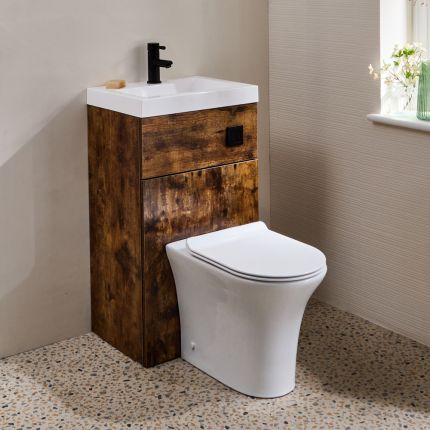 Milano Lurus - Modern Marbury Toilet and Basin Combination Unit - 500mm x 890mm - Choice of Finish
