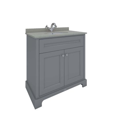 RAK Washington - 820mm Traditional Vanity Unit with Basin and Grey Countertop - Choice of Finish and Tap-Holes