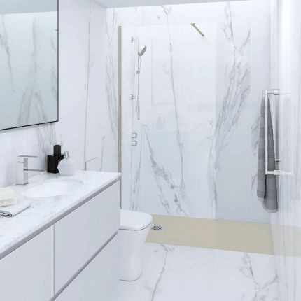 RAK Feeling - Walk-In Shower Enclosure with Matt Cappuccino Tray - Choice of Sizes