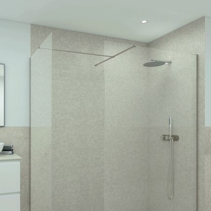 RAK Feeling - Greige Corner Walk-In Shower Enclosure with Tray - Choice of Sizes