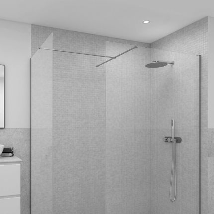 RAK Feeling - Chrome Corner Walk-In Shower Enclosure with Tray - Choice of Sizes