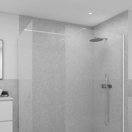 RAK Feeling - White Corner Walk-In Shower Enclosure with Tray - Choice of Sizes