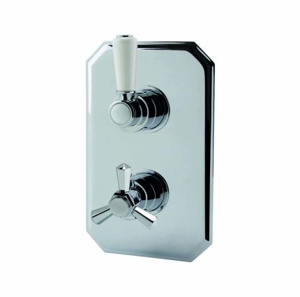 RAK Washington - Traditional Concealed Thermostatic Twin Shower Valve - Chrome