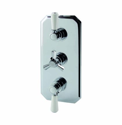 RAK Washington - Traditional Concealed Thermostatic Triple Shower Valve - Chrome