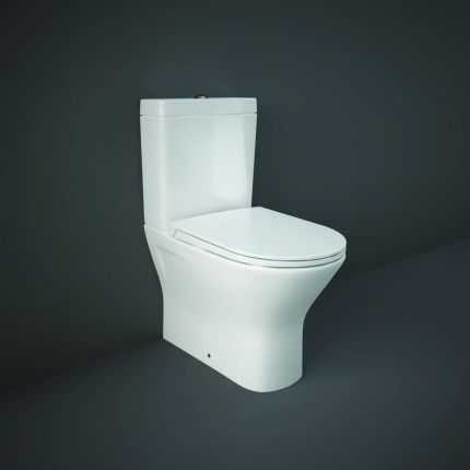 RAK Resort - Gloss White Maxi Close Coupled Rimless Toilet with Soft Close Seat