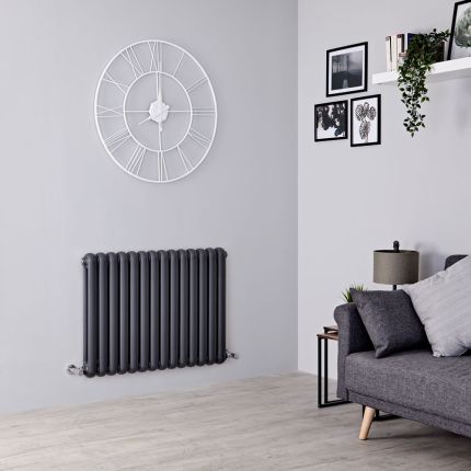 Milano Urban - Anthracite Horizontal Column Radiator - 635mm x 863mm (Double Column)