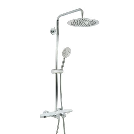 Milano Elsie - Modern Thermostatic Bar Shower Valve with Round Shower Head, Hand Shower and Spout - Choice of Finish