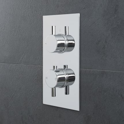 Milano Mirage - Round 1 Outlet Twin Thermostatic Shower Valve - Chrome