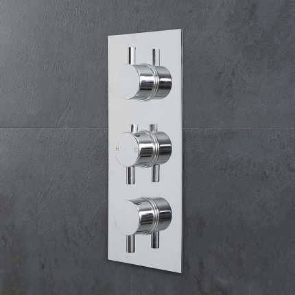 Milano Mirage - Round 3 Outlet Triple Diverter Thermostatic Shower Valve - Chrome