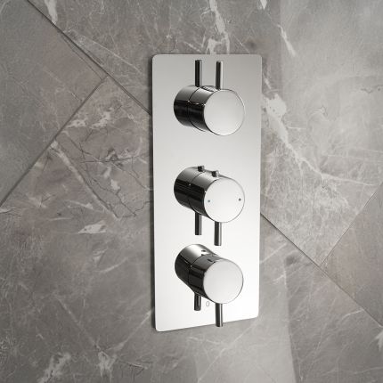 Milano Otto - Modern 2 Outlet Thermostatic Triple Shower Valve - Choice of Finish
