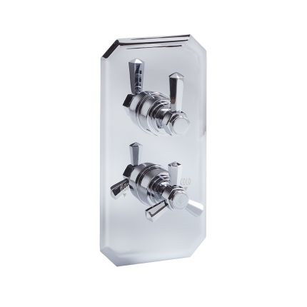 Milano Earlham - Art Deco 1 Outlet Twin Thermostatic Shower Valve - Choice of Finish