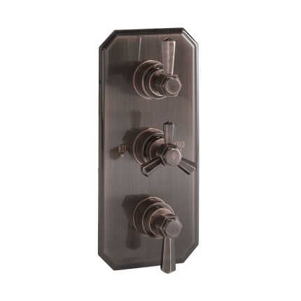 Milano Earlham - Art Deco 2 Outlet Triple Thermostatic Shower Valve - Choice of Finish