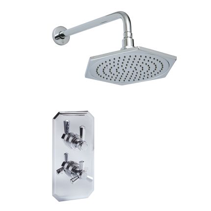Milano Earlham - Art Deco Thermostatic Shower with Shower Head (1 Outlet) - Choice of Finish