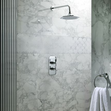 Milano Earlham - Art Deco Thermostatic Shower with Shower Head (1 Outlet) - Choice of Finish