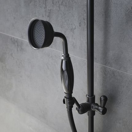 Milano Elizabeth - Traditional Brass Hand Shower - Black