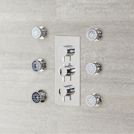 Milano Mirage - Modern Front Fix Pack of 6 Round Body Jets - Chrome