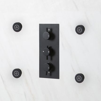 Milano Nero - Round Body Jet x4 - Black